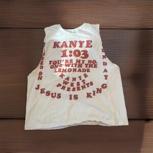 Kanye West “Jesus Is King” Sleeveless T-Shirt Cut-Off Tee Size M Approx 2019
